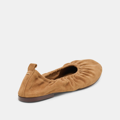 Conrad Lt Brown Suede Ballet Flats - Dolce Vita