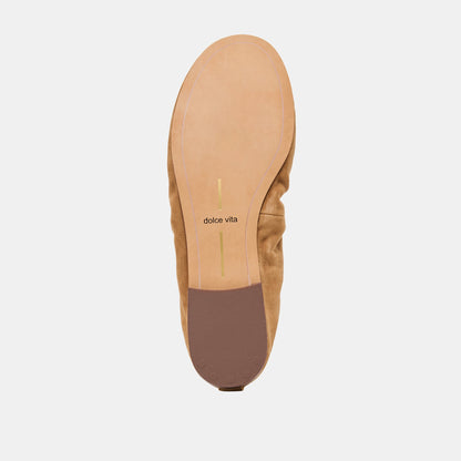 Conrad Lt Brown Suede Ballet Flats - Dolce Vita