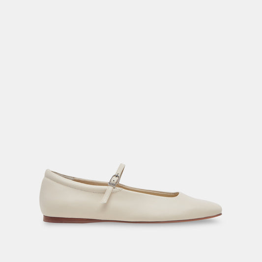Reyes Ivory Leather Ballet Flats - Dolce Vita