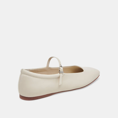 Reyes Ivory Leather Ballet Flats - Dolce Vita