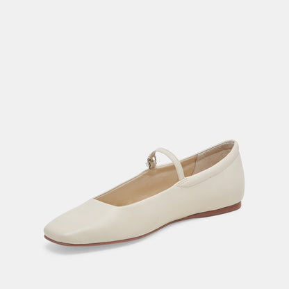 Reyes Ivory Leather Ballet Flats - Dolce Vita