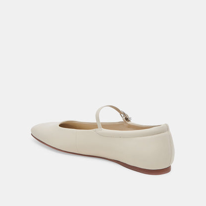 Reyes Ivory Leather Ballet Flats - Dolce Vita