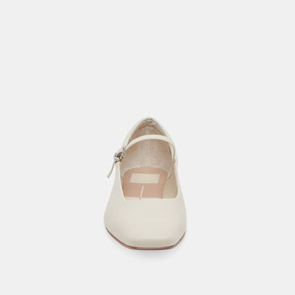 Reyes Ivory Leather Ballet Flats - Dolce Vita