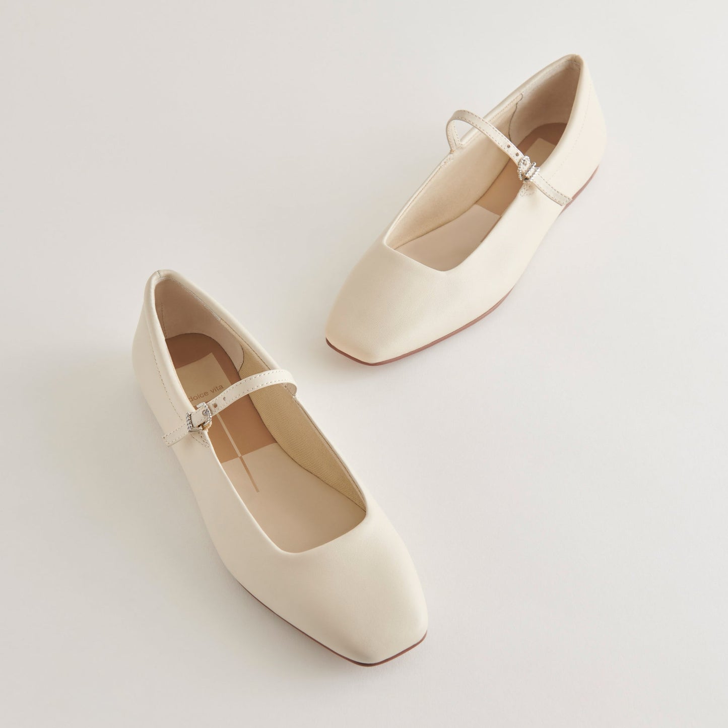 Reyes Ivory Leather Ballet Flats - Dolce Vita