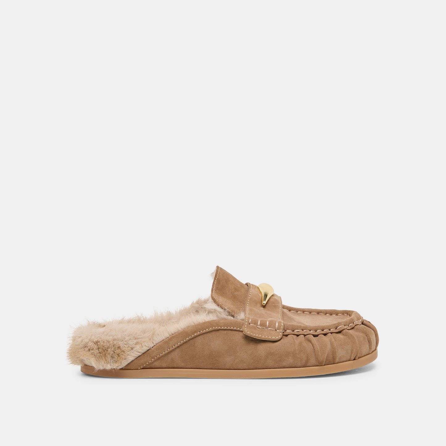 Jodero Plush Mushroom Suede Flats - Dolce Vita