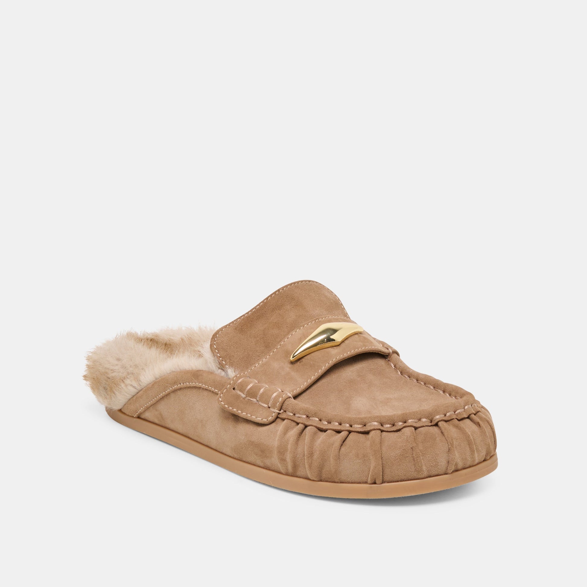 Jodero Plush Mushroom Suede Flats - Dolce Vita