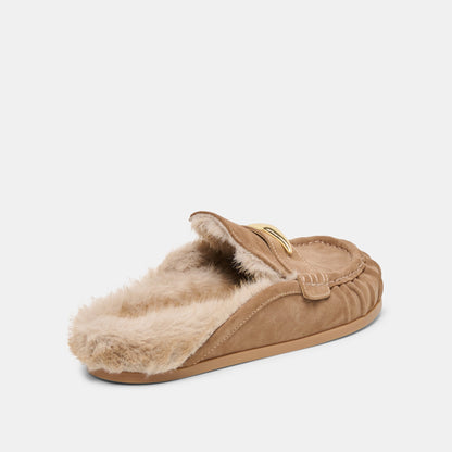 Jodero Plush Mushroom Suede Flats - Dolce Vita