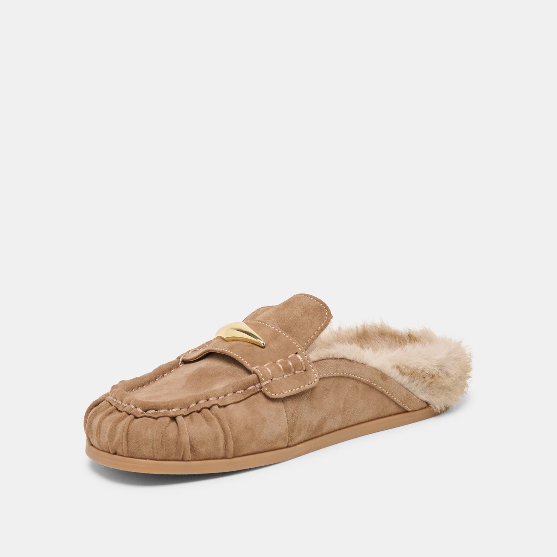 Jodero Plush Mushroom Suede Flats - Dolce Vita