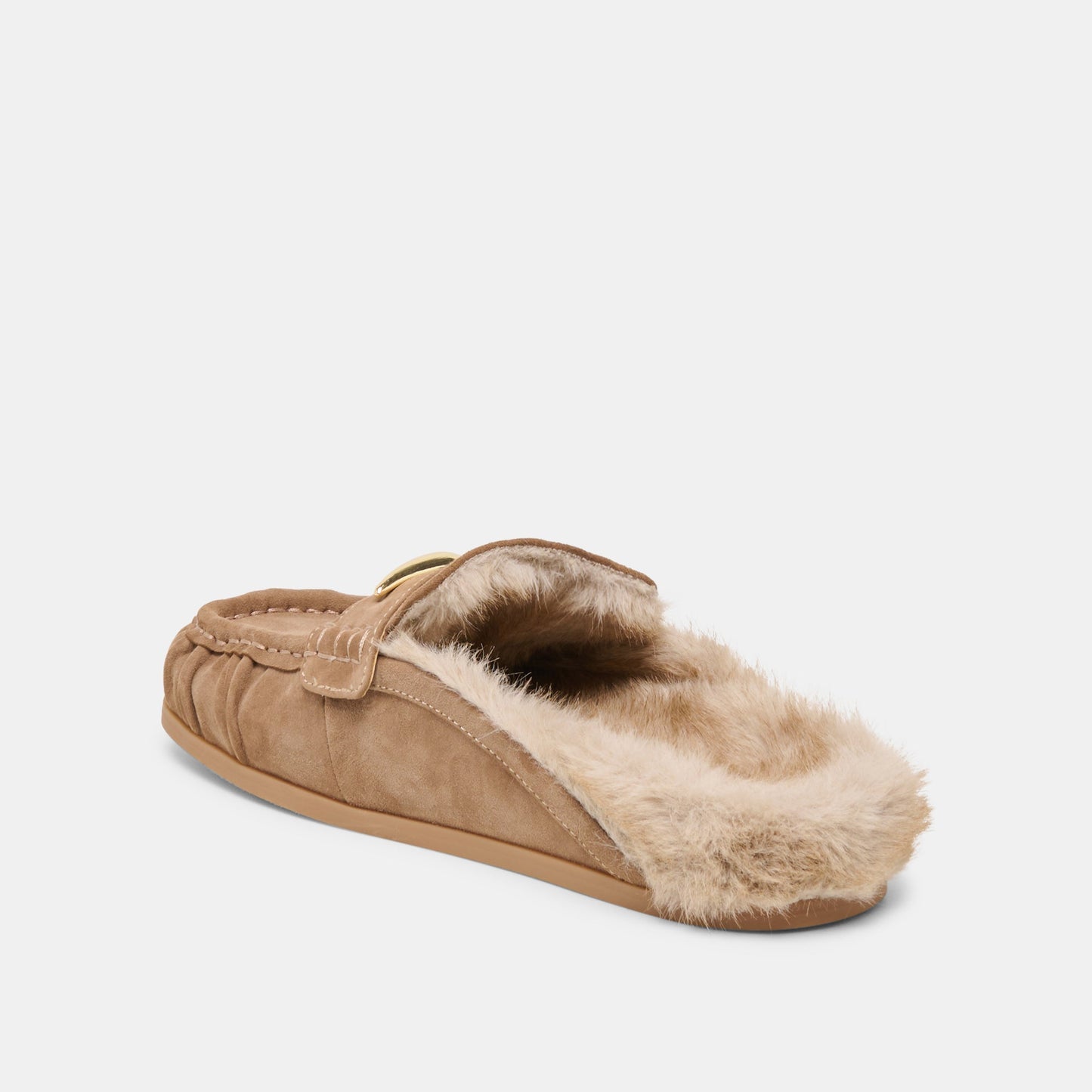 Jodero Plush Mushroom Suede Flats - Dolce Vita
