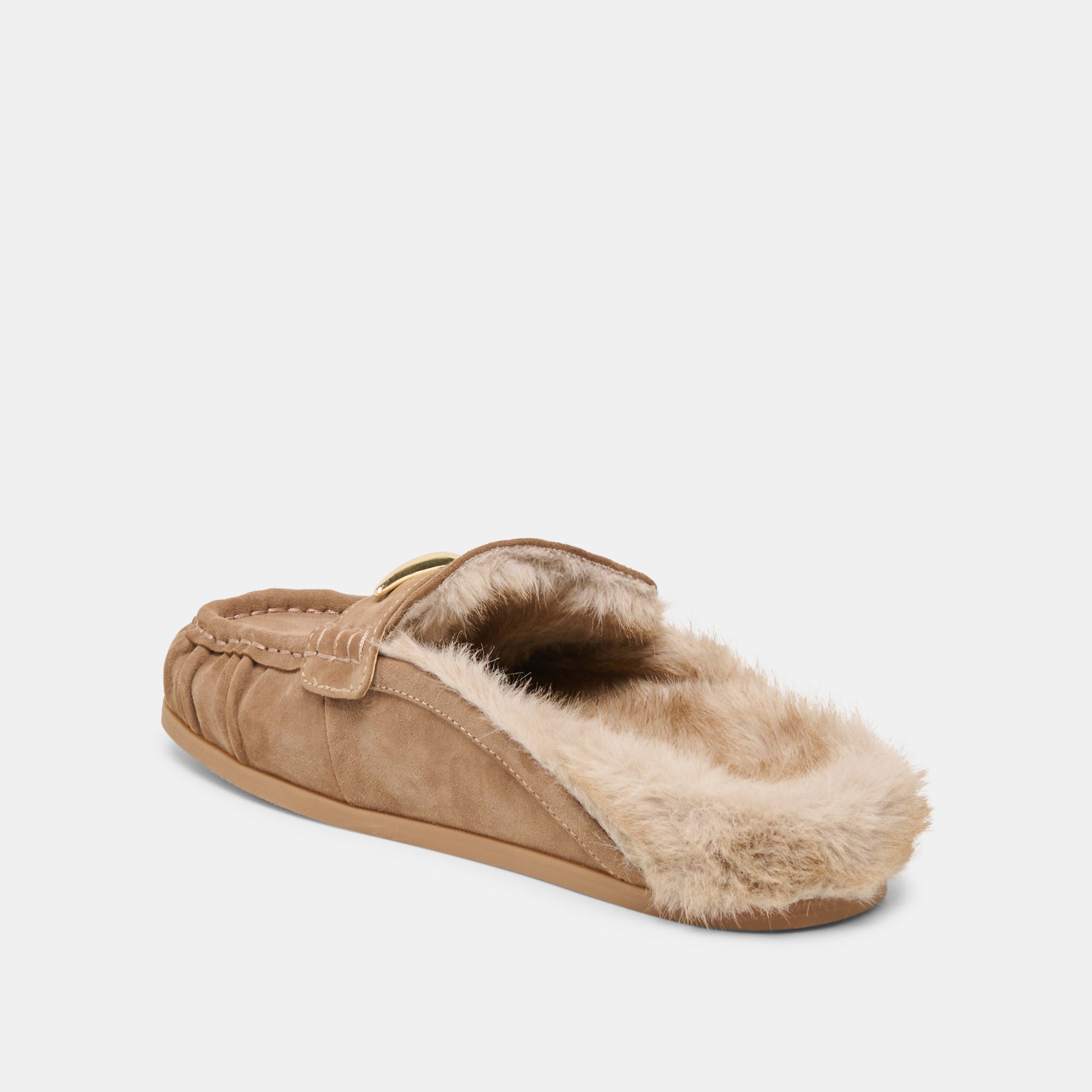 Jodero Plush Mushroom Suede Flats - Dolce Vita