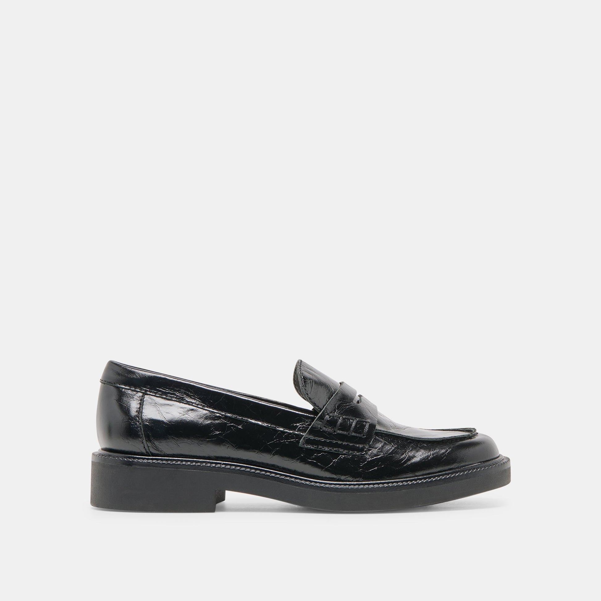 Tiggy Midnight Crinkle Patent Loafers - Dolce Vita