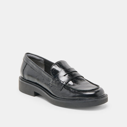 Tiggy Midnight Crinkle Patent Loafers - Dolce Vita
