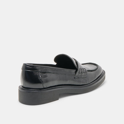 Tiggy Midnight Crinkle Patent Loafers - Dolce Vita