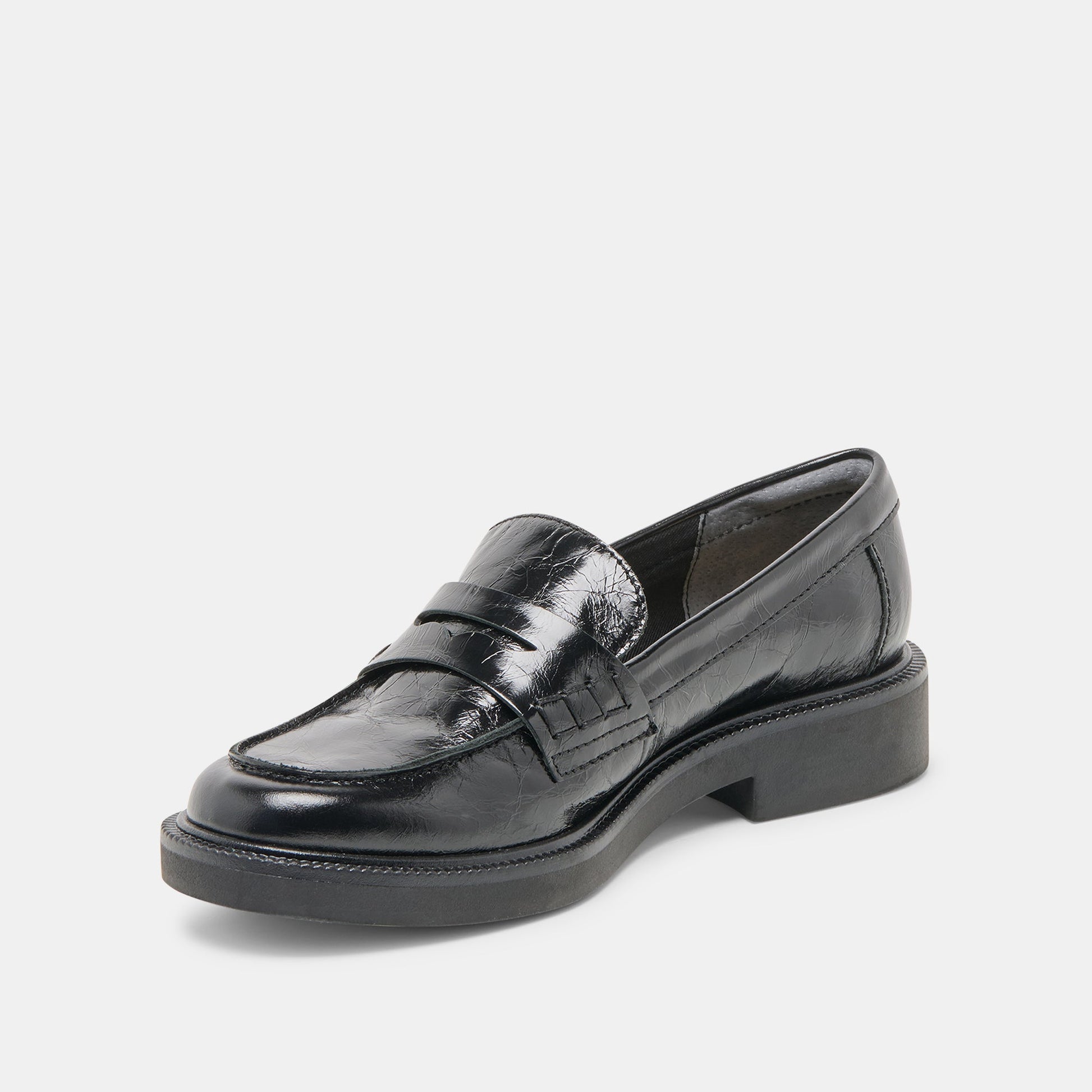 Tiggy Midnight Crinkle Patent Loafers - Dolce Vita