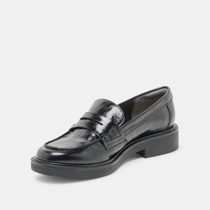 Tiggy Midnight Crinkle Patent Loafers - Dolce Vita