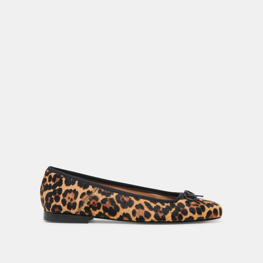 Anisa Ballet Flats DK LEOPARD CALF HAIR - Dolce Vita