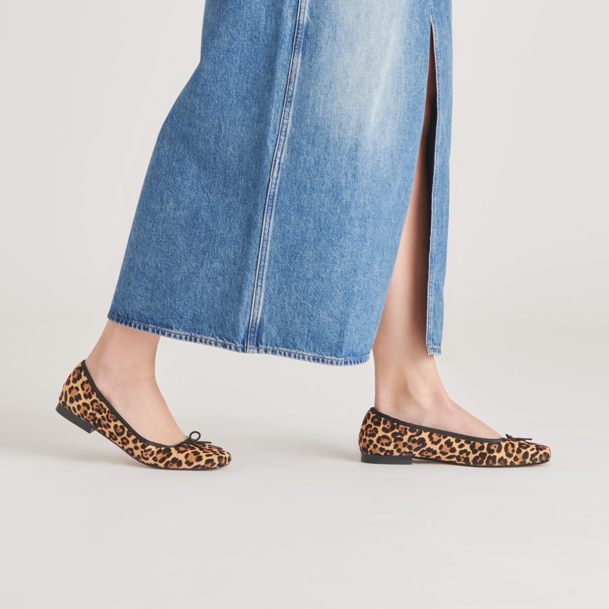 Anisa Ballet Flats DK LEOPARD CALF HAIR - Dolce Vita