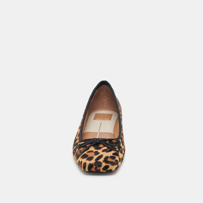 Anisa Ballet Flats DK LEOPARD CALF HAIR - Dolce Vita