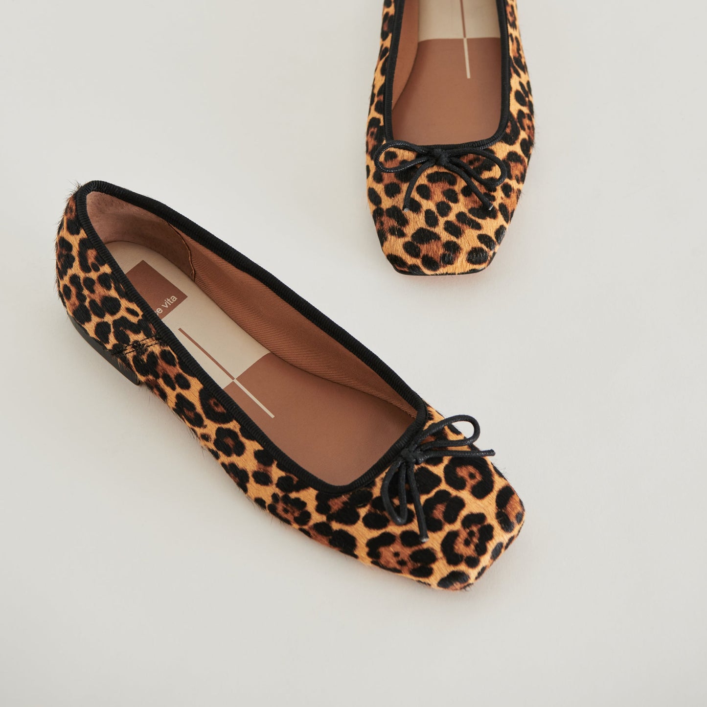 Anisa Ballet Flats DK LEOPARD CALF HAIR - Dolce Vita