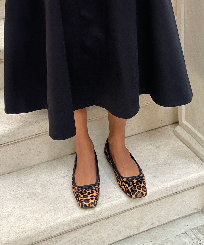 Anisa Ballet Flats DK LEOPARD CALF HAIR - Dolce Vita