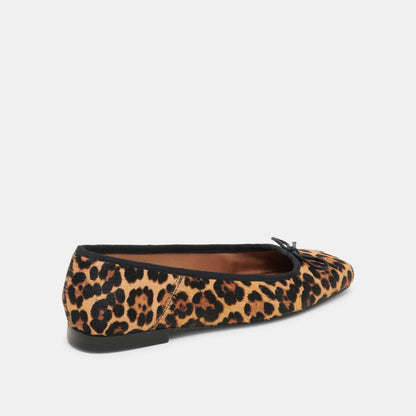 Anisa Ballet Flats DK LEOPARD CALF HAIR - Dolce Vita
