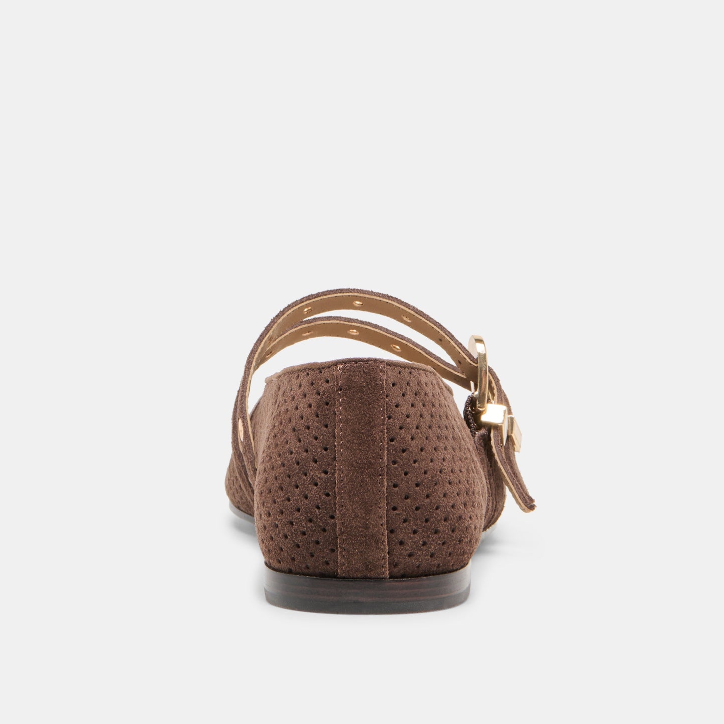Baylee Grommet Dk Brown Perforated Suede Ballet Flats - Dolce Vita