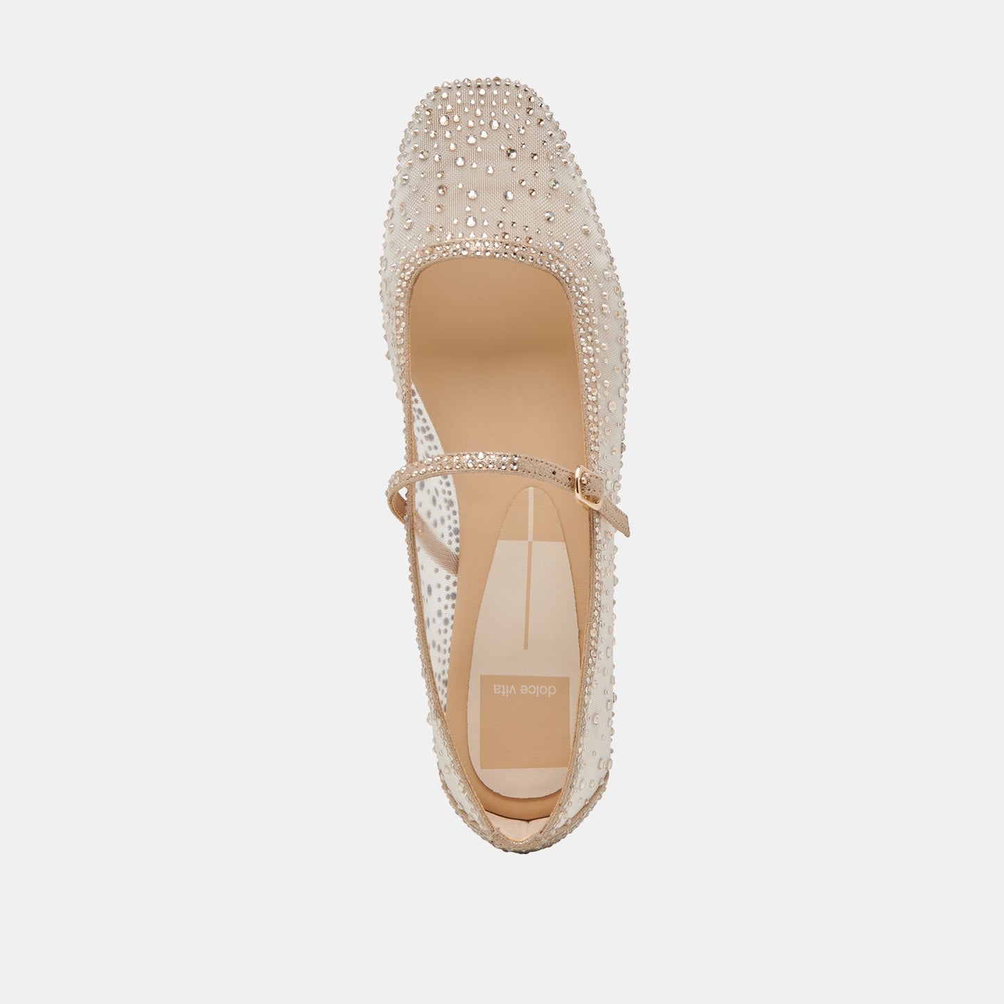 REYES CRYSTAL BALLET FLATS GOLD MESH - Dolce Vita