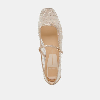 REYES CRYSTAL BALLET FLATS GOLD MESH - Dolce Vita