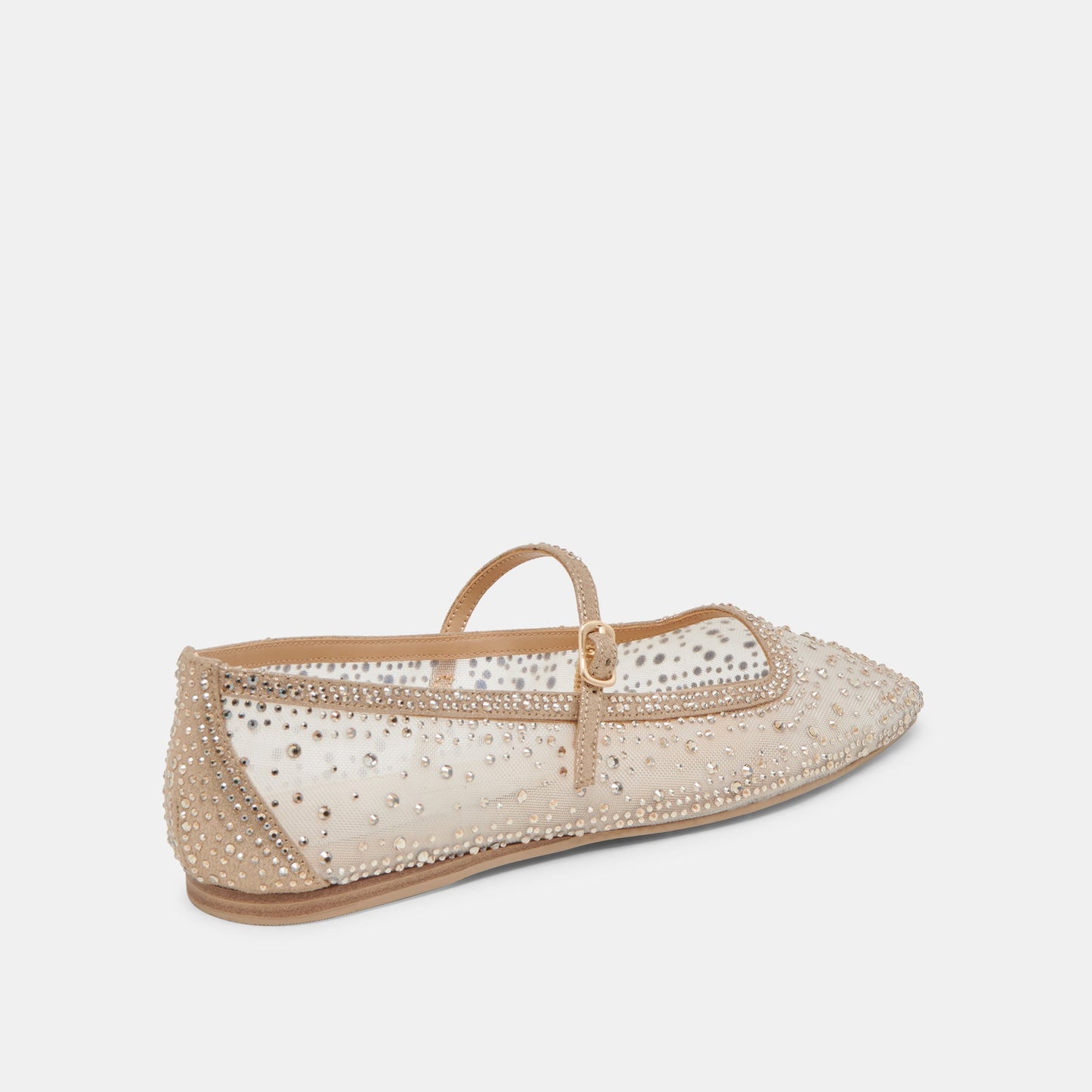 REYES CRYSTAL BALLET FLATS GOLD MESH - Dolce Vita