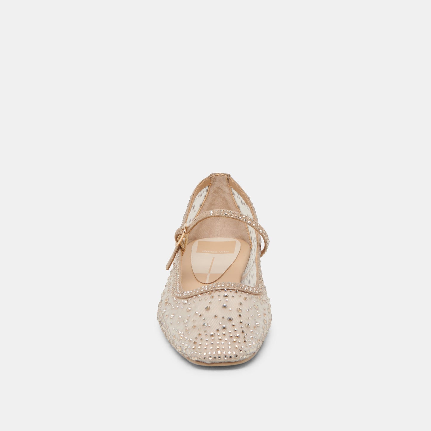 REYES CRYSTAL BALLET FLATS GOLD MESH - Dolce Vita