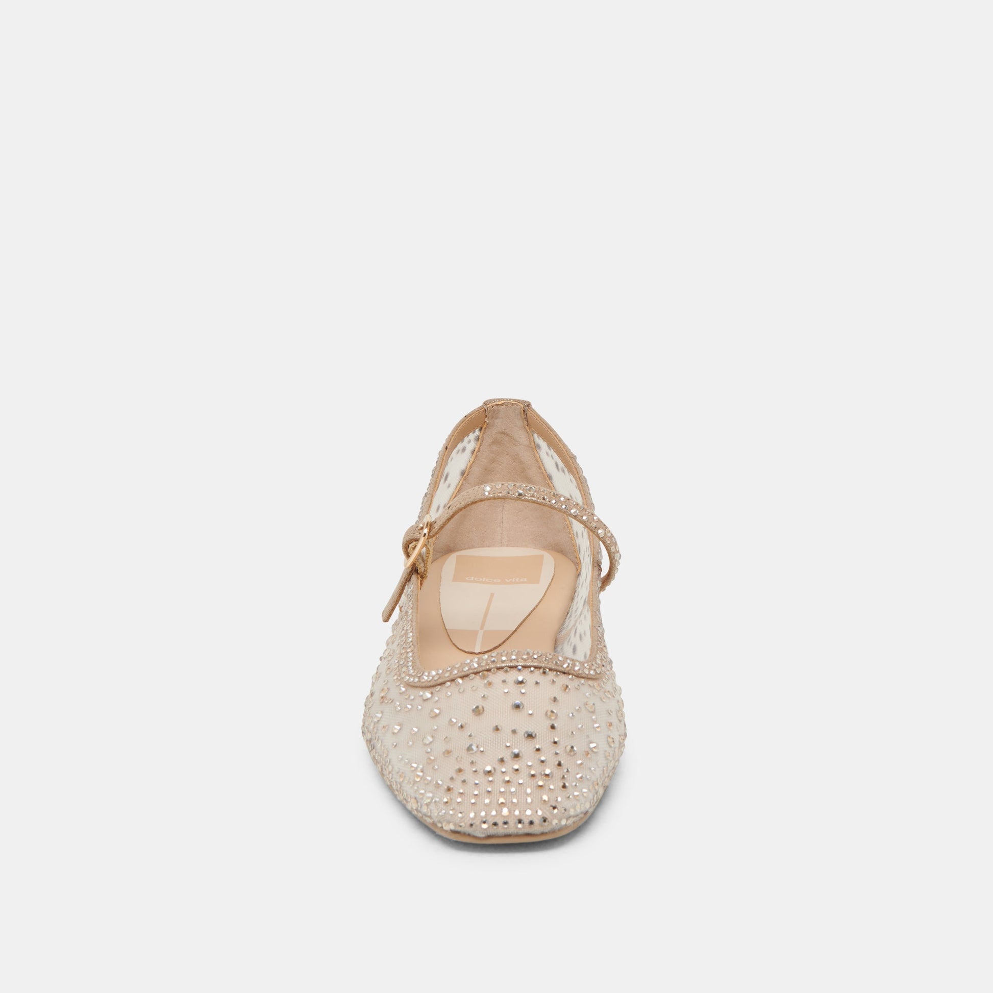 REYES CRYSTAL BALLET FLATS GOLD MESH - Dolce Vita