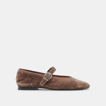 ROSLYN BALLET FLATS SMOKE VELVET - Dolce Vita
