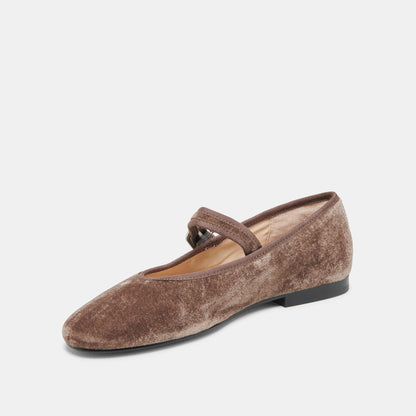 ROSLYN BALLET FLATS SMOKE VELVET - Dolce Vita