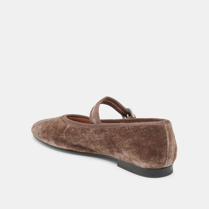 ROSLYN BALLET FLATS SMOKE VELVET - Dolce Vita