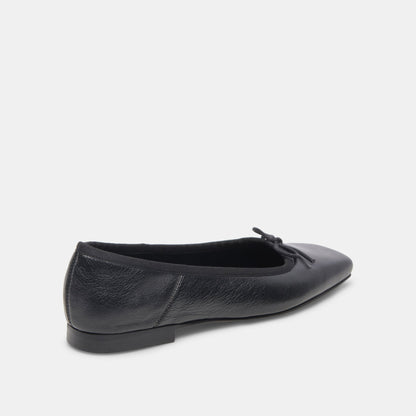 ANISA Ballet Flats Black Leather - Dolce Vita