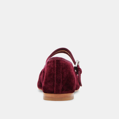 ROSLYN BALLET FLATS WINE VELVET - Dolce Vita