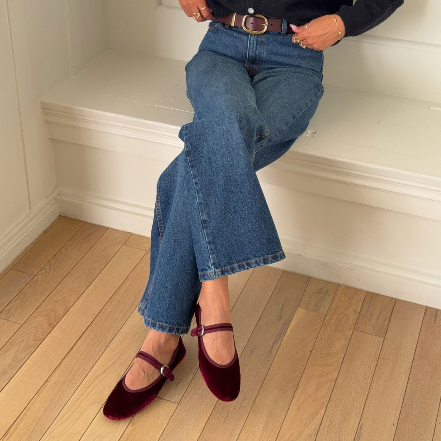 ROSLYN BALLET FLATS WINE VELVET - Dolce Vita