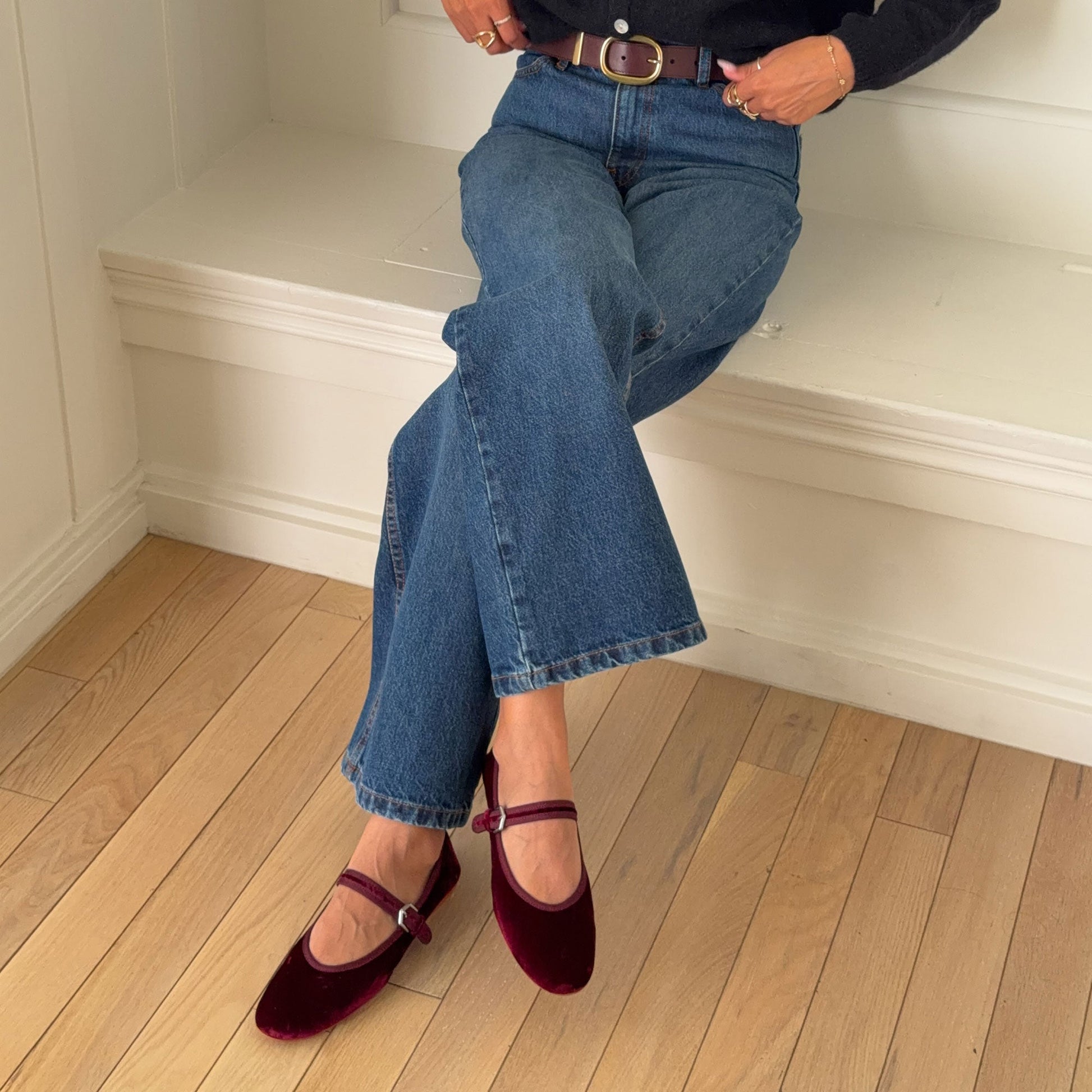 ROSLYN BALLET FLATS WINE VELVET - Dolce Vita