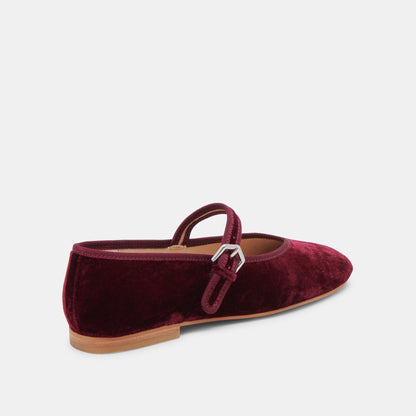 ROSLYN BALLET FLATS WINE VELVET - Dolce Vita