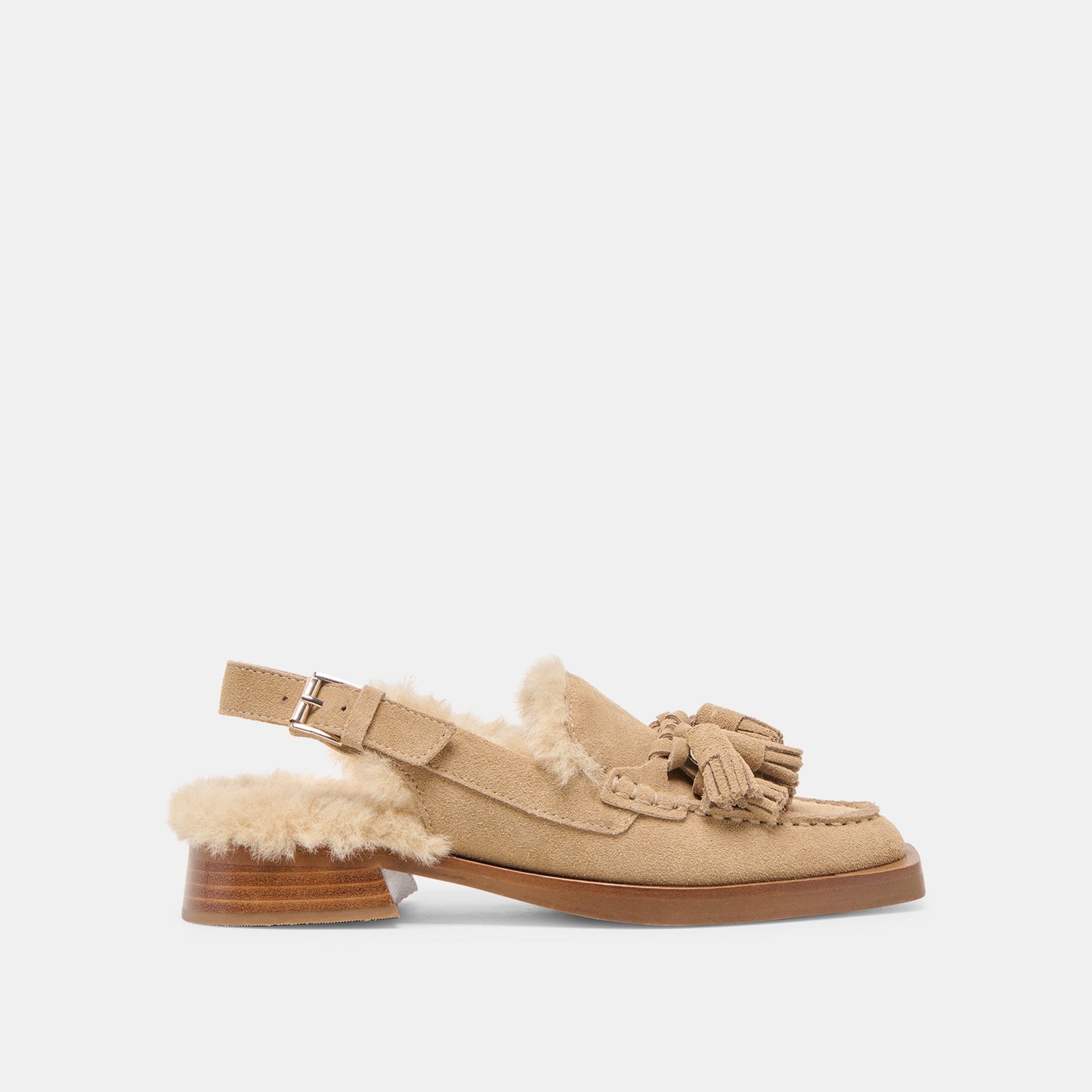 Hamlit Plush Dk Taupe Suede Loafers - Dolce Vita