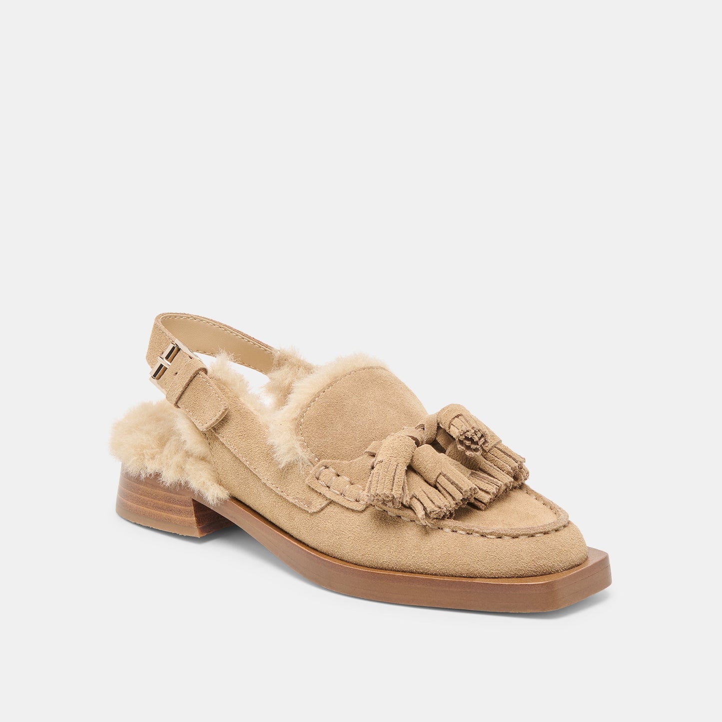 Hamlit Plush Dk Taupe Suede Loafers - Dolce Vita