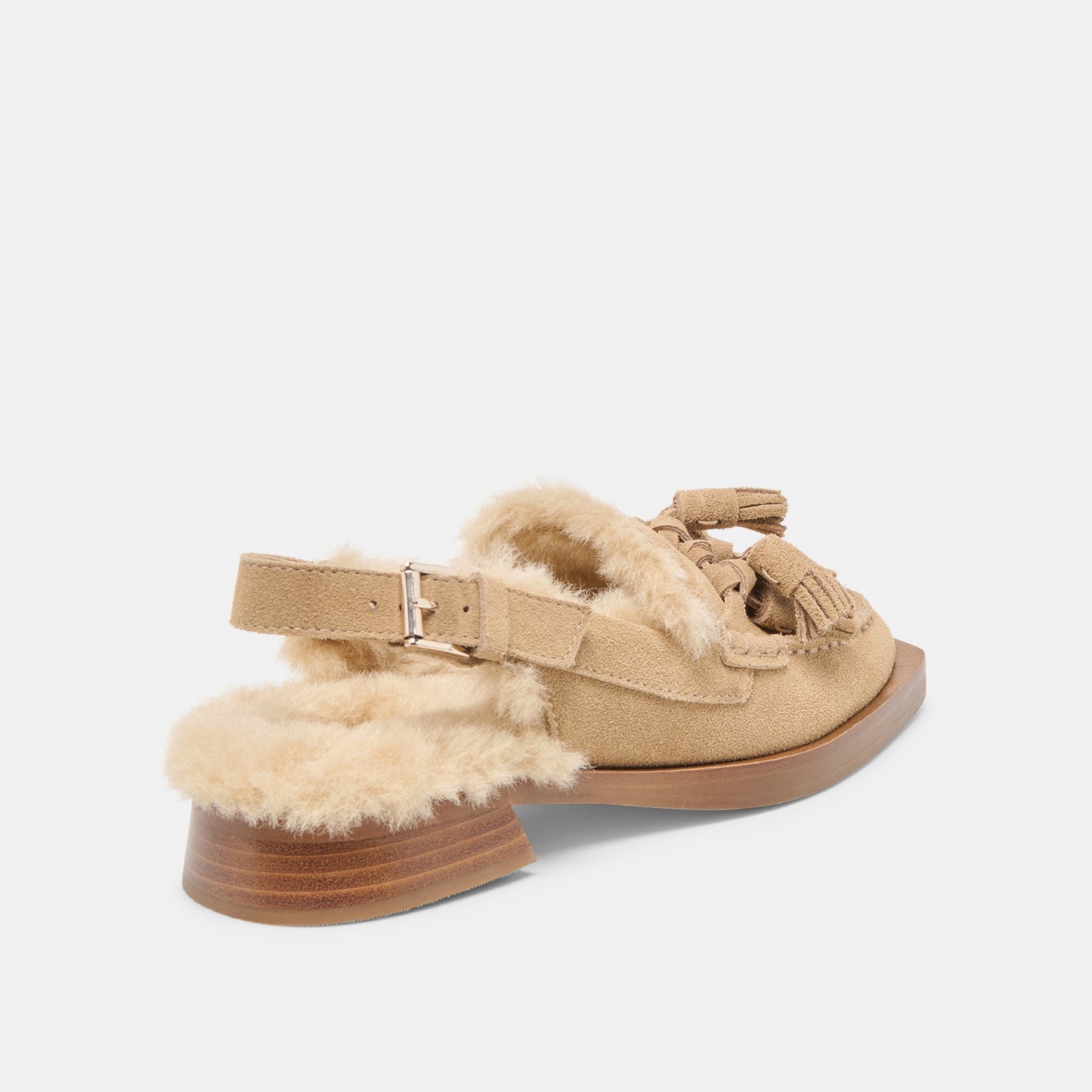 Hamlit Plush Dk Taupe Suede Loafers - Dolce Vita