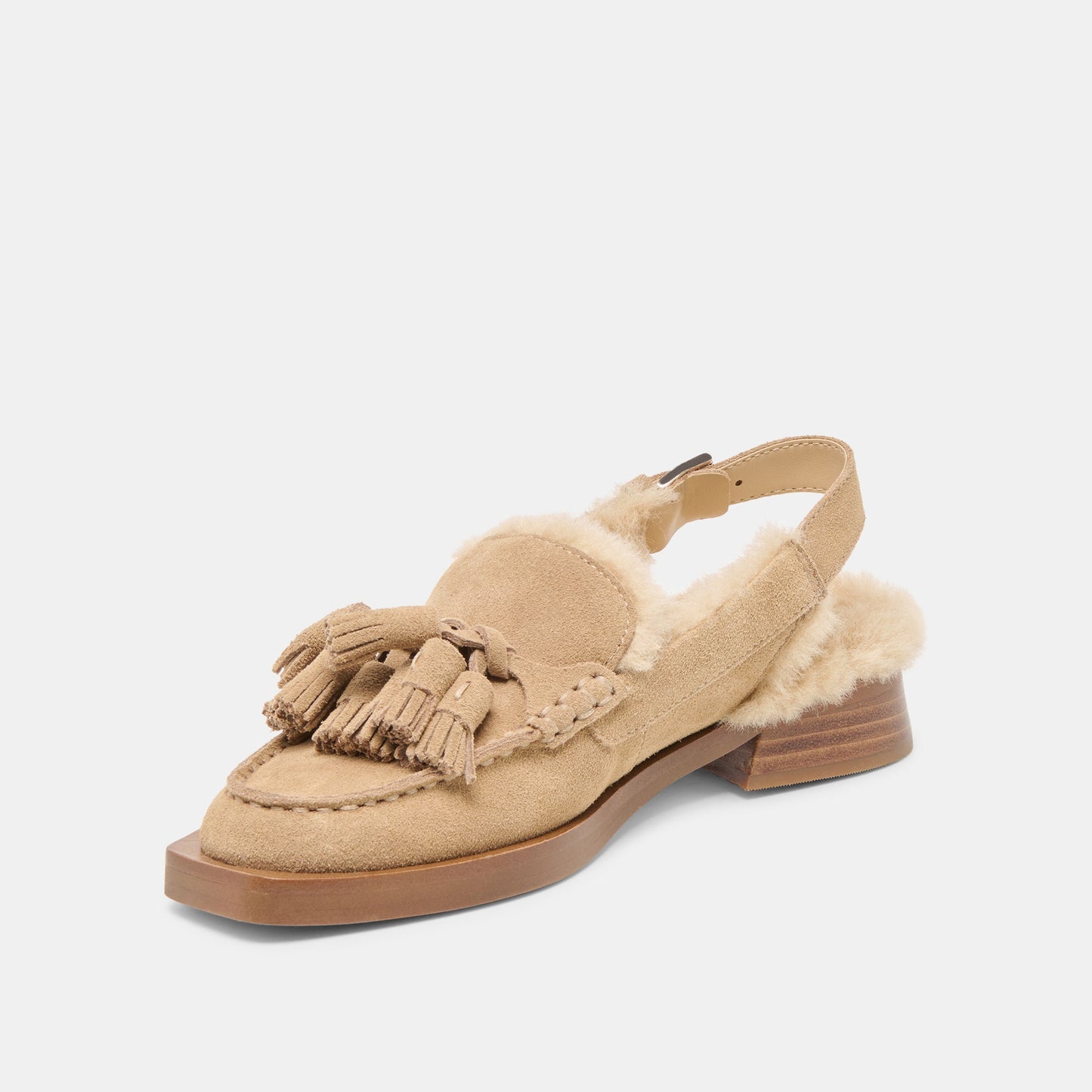 Hamlit Plush Dk Taupe Suede Loafers - Dolce Vita