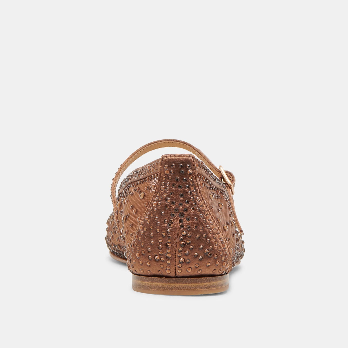 REYES CRYSTAL BALLET FLATS MID BROWN MESH - Dolce Vita