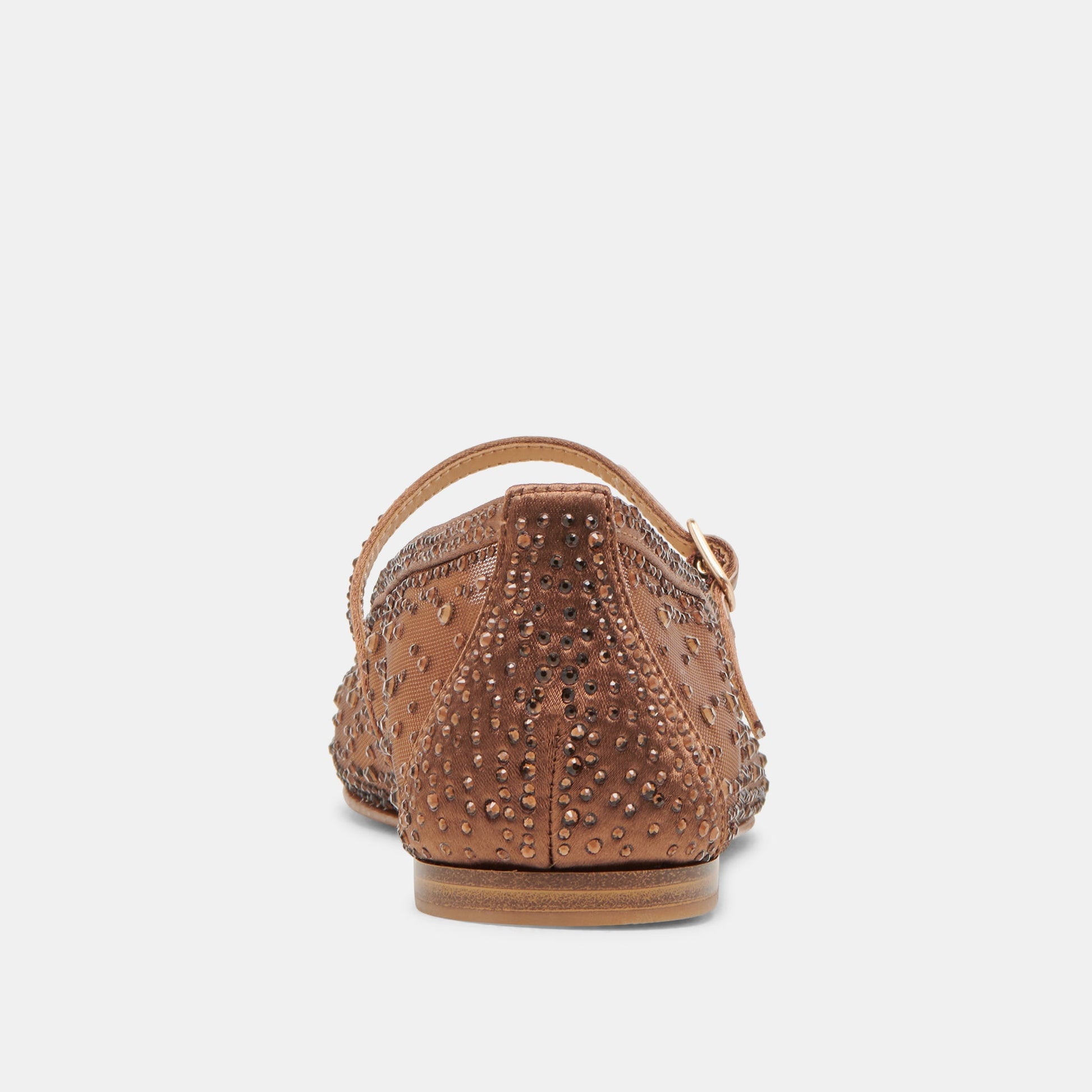 REYES CRYSTAL BALLET FLATS MID BROWN MESH - Dolce Vita