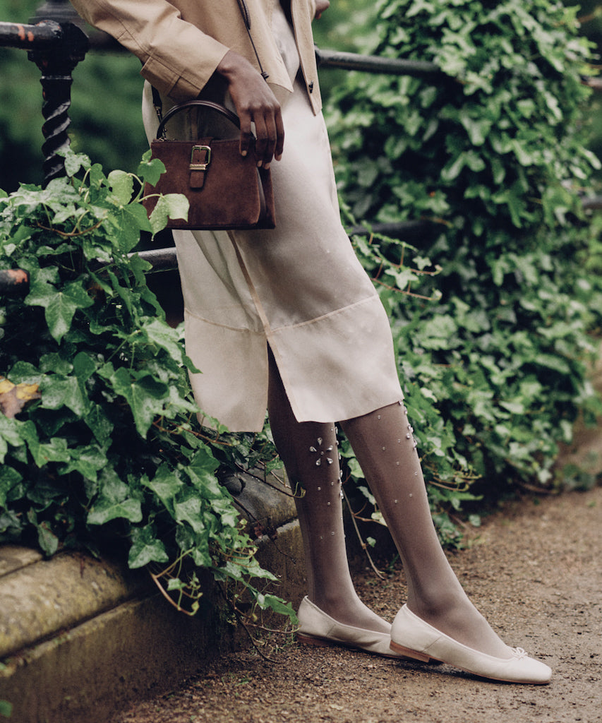 Anisa Ballet Flats CREME CRINKLE PATENT - Dolce Vita