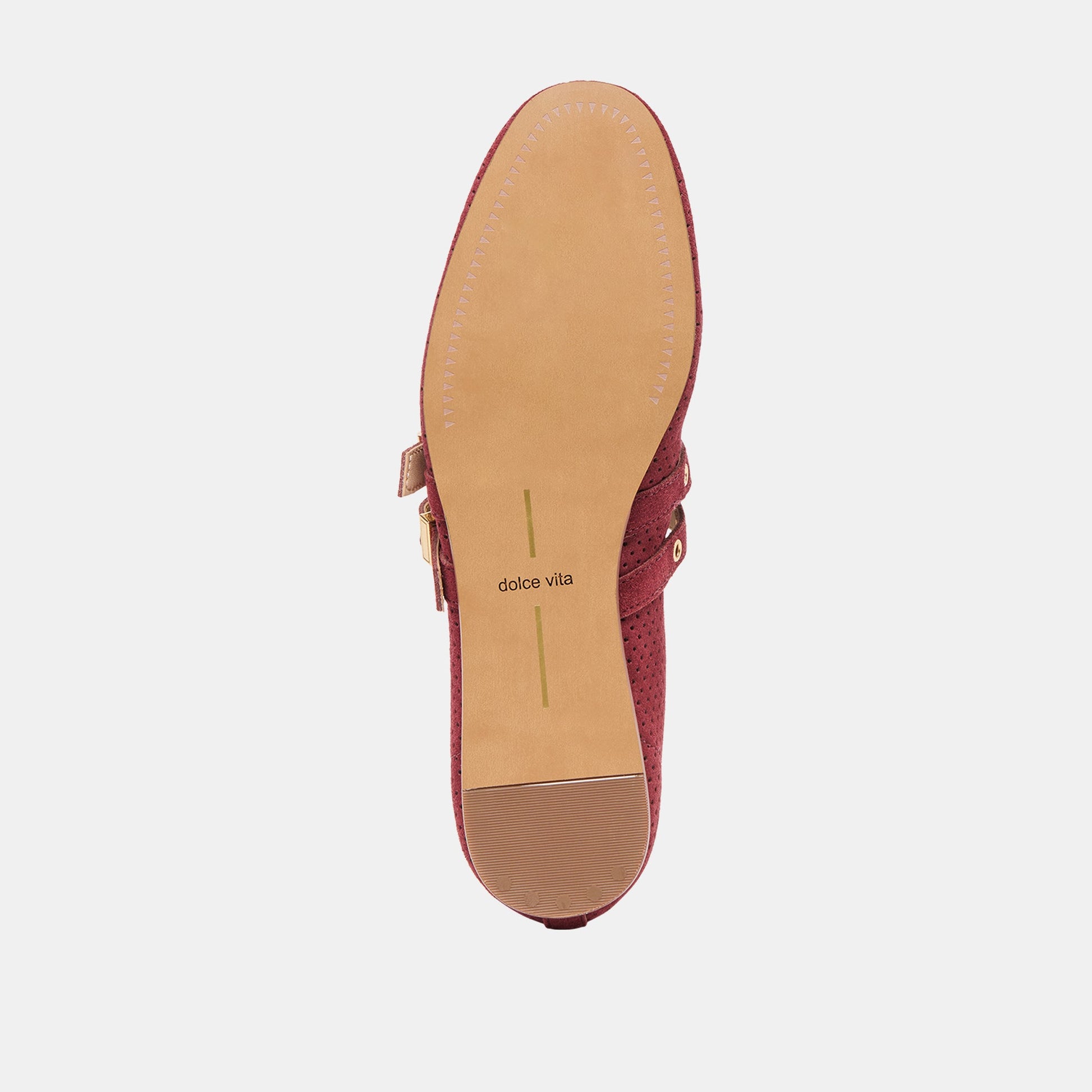 Baylee Grommet Oxblood Perforated Suede Ballet Flats - Dolce Vita