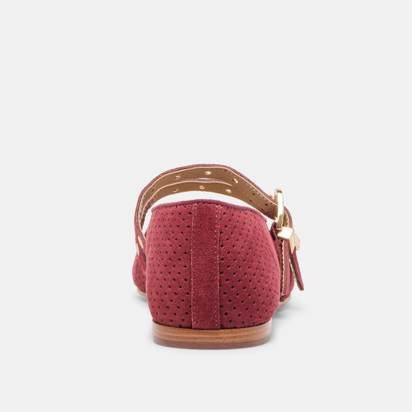 Baylee Grommet Oxblood Perforated Suede Ballet Flats - Dolce Vita