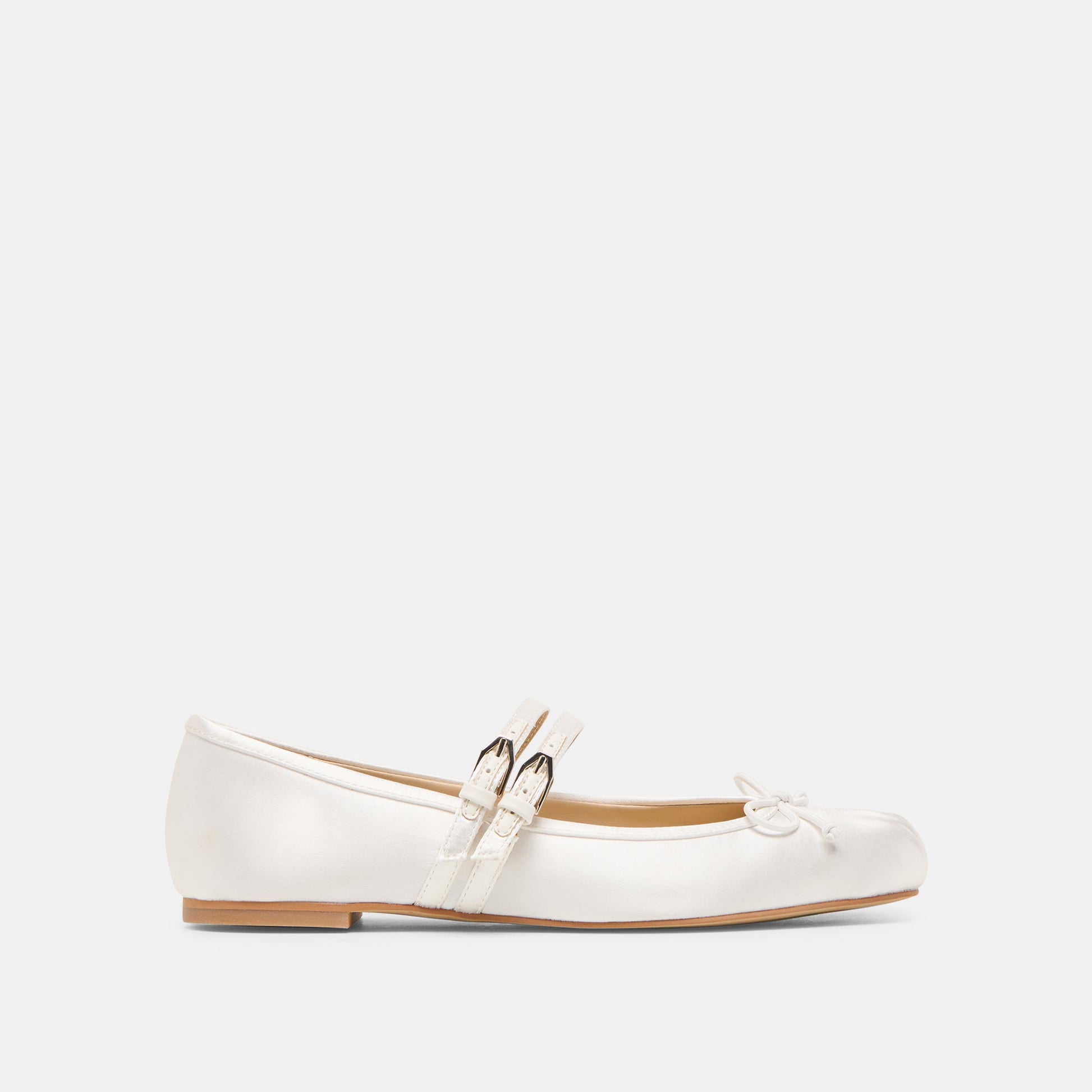 Gibsen True White Satin Ballet Flats - Dolce Vita