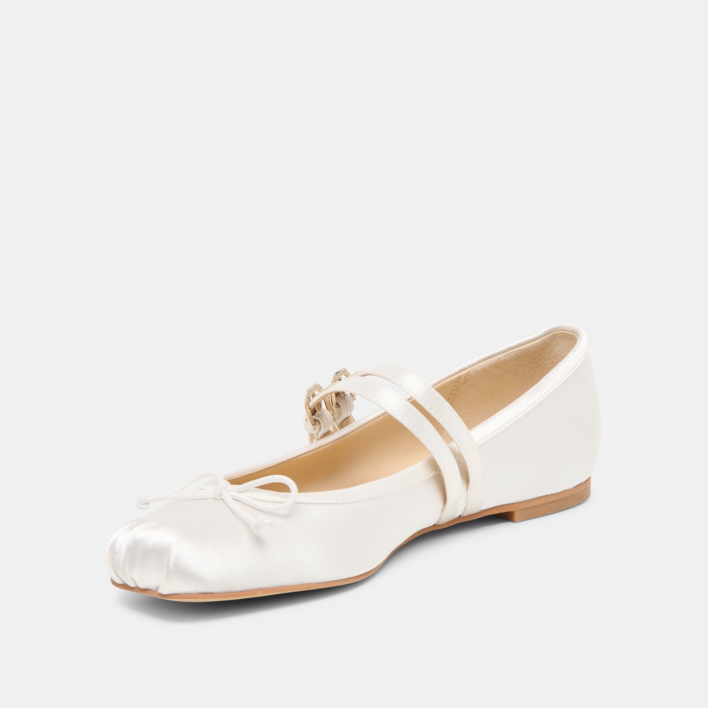 Gibsen True White Satin Ballet Flats - Dolce Vita